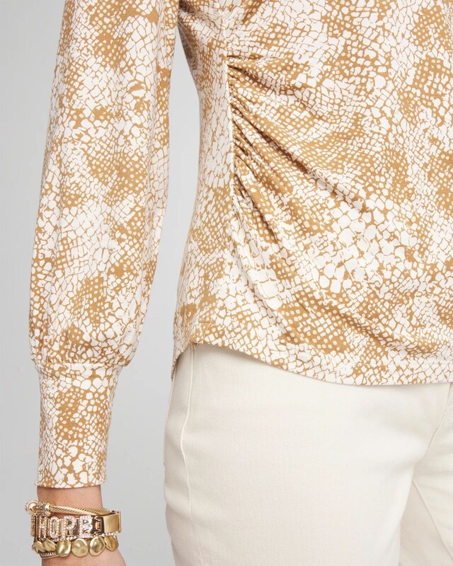 Touch of Cool Snake Shirred Layering Tee - image 4